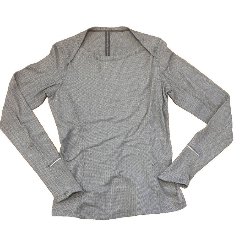 Lululemon Kanto Catch Me Womens 8 Long Sleeve Heathered Gray Athletic Shirt - Picture 3 of 9